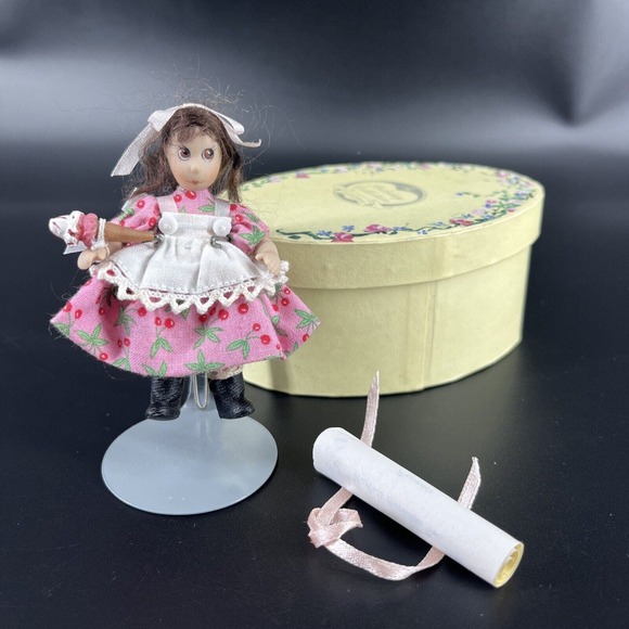 NuArt Creation Inc Miniature World Porcelain Doll Fanny w/ Certificate Box Stand - Picture 1 of 16